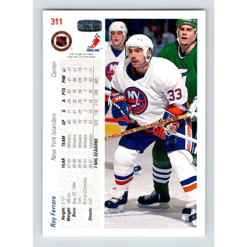 1991-92 Upper Deck #311 Ray Ferraro NM-MT New York Islanders Hockey Card - Hockey Card Single
