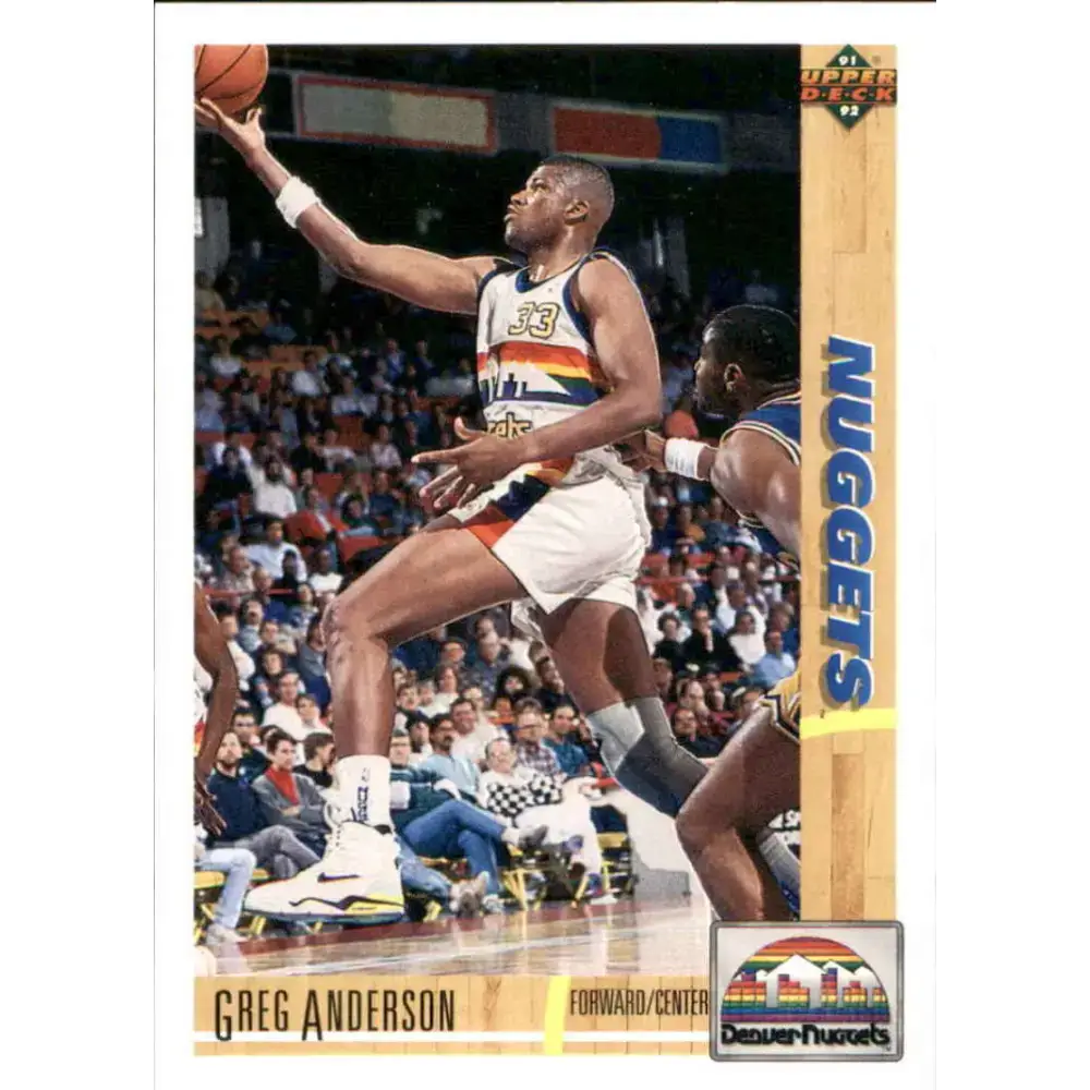 1991-92 Upper Deck #314 Greg Anderson NM-MT Denver Nuggets Basketball Card - Basketball Card Single