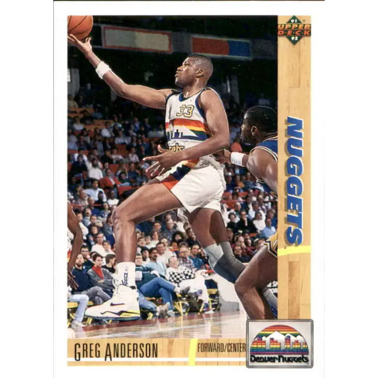 1991-92 Upper Deck #314 Greg Anderson NM-MT Denver Nuggets Basketball Card - Basketball Card Single