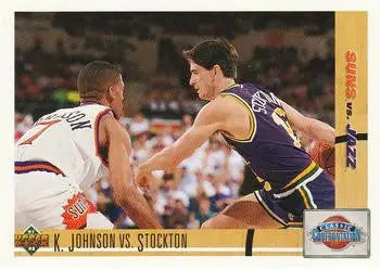 1991-92 Upper Deck #32 K. Johnson vs. Stockton - Basketball Card Single