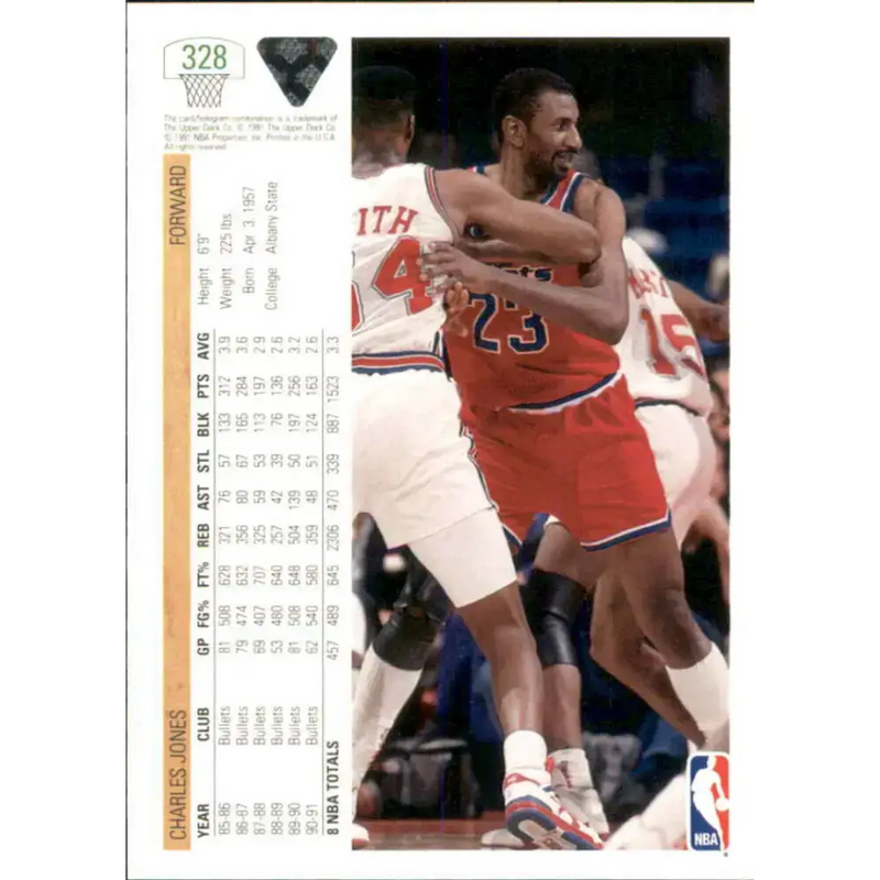 1991-92 Upper Deck #328 Charles Jones NM-MT Washington Bullets Basketball Card - Basketball Card Single