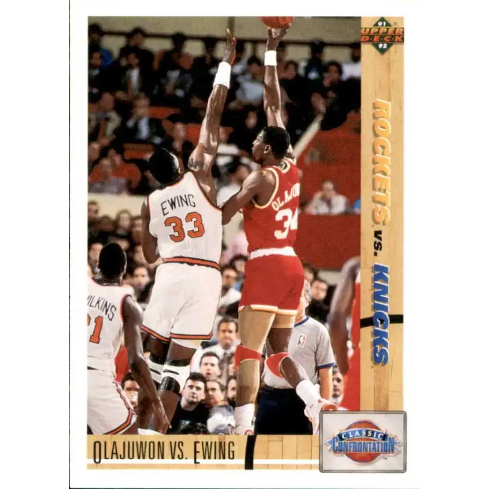 1991-92 Upper Deck #33 Hakeem Olajuwon/Patrick Ewing CC NM-MT Houston Rockets/New York Knicks Basketball Card