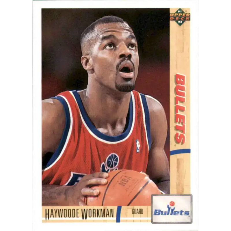 1991-92 Upper Deck #330 Haywoode Workman NM-MT RC Rookie Washington Bullets Basketball Card - Basketball Card Single