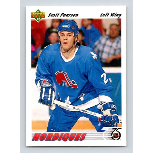 1991-92 Upper Deck #336 Scott Pearson NM-MT Quebec Nordiques Hockey Card - Hockey Card Single