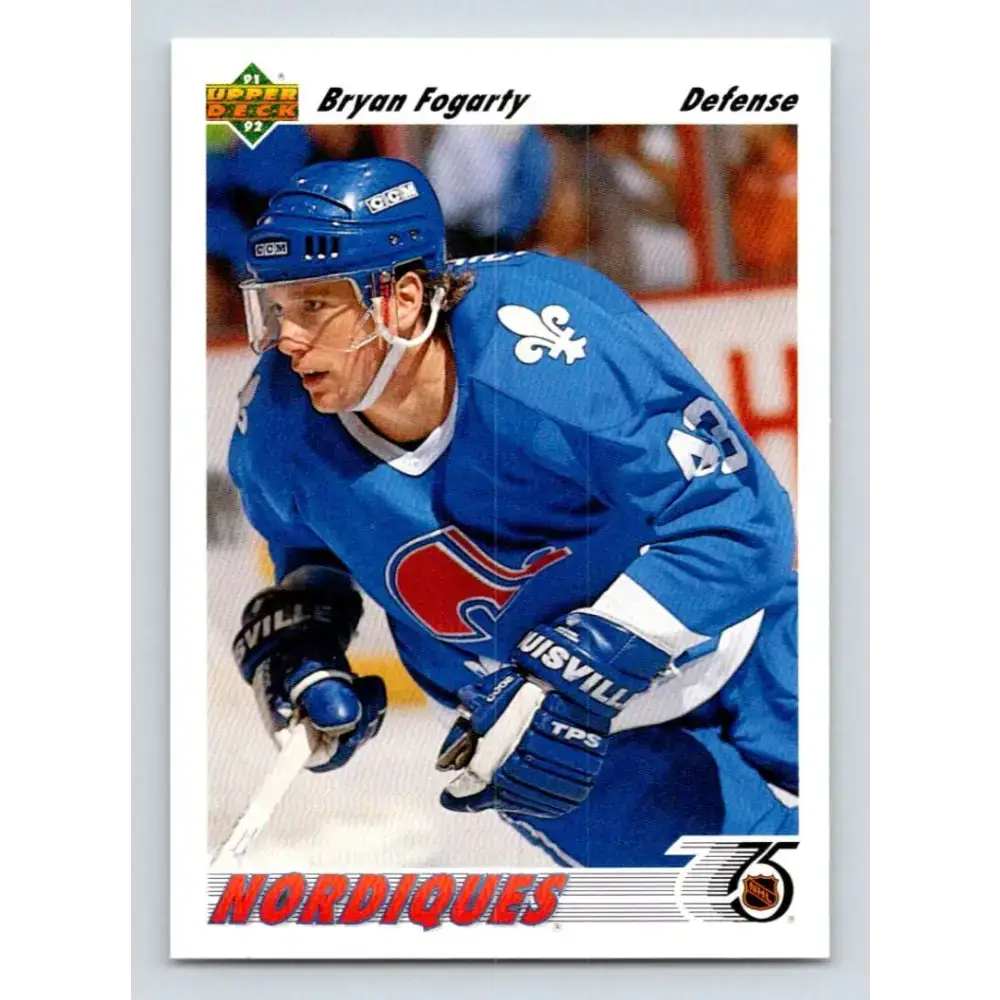 1991-92 Upper Deck #337 Bryan Fogarty NM-MT Quebec Nordiques Hockey Card - Hockey Card Single