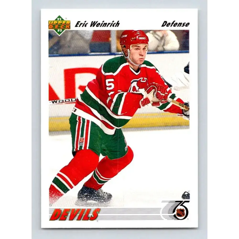 1991-92 Upper Deck #344 Eric Weinrich NM-MT New Jersey Devils Hockey Card - Hockey Card Single