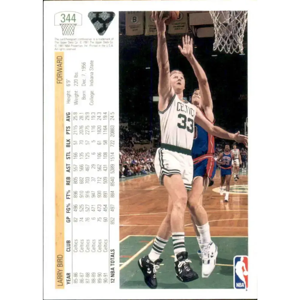 1991-92 Upper Deck #344 Larry Bird NM-MT Boston Celtics Basketball Card - Basketball Card Single