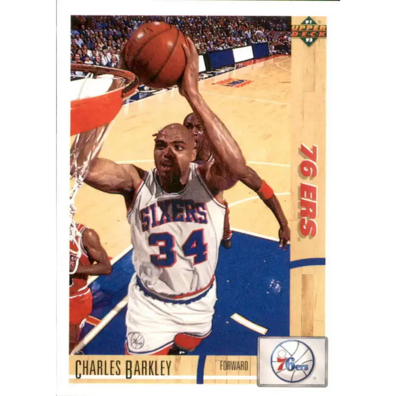 1991-92 Upper Deck #345 Charles Barkley NM-MT Philadelphia 76ers Basketball Card - Basketball Card Single