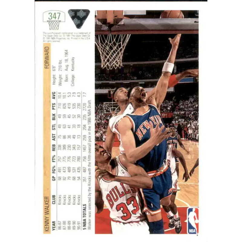 1991-92 Upper Deck #347 Kenny Walker NM-MT New York Knicks Basketball Card - Basketball Card Single