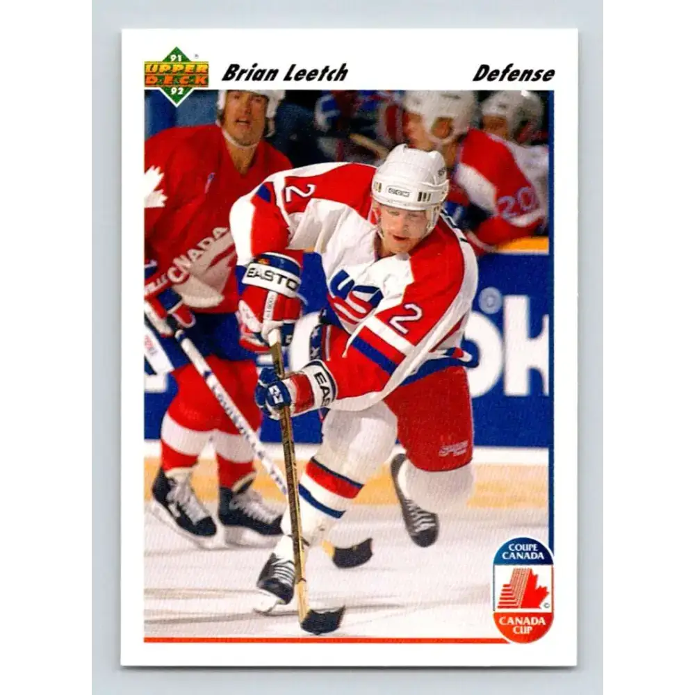 1991-92 Upper Deck #35 Brian Leetch NM-MT New York Rangers Hockey Card - Hockey Card Single