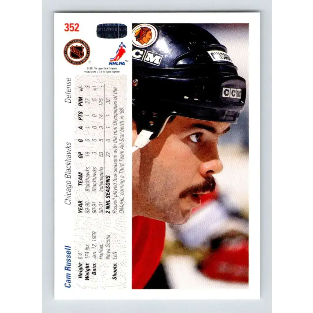 1991-92 Upper Deck #352 Cam Russell NM-MT Hockey Card - Hockey Card Single