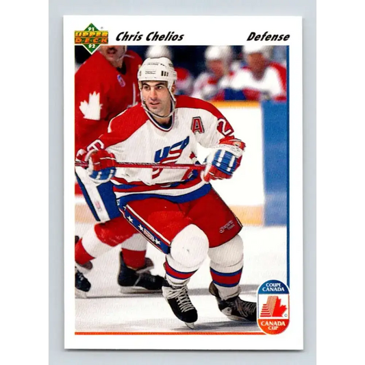 1991-92 Upper Deck #37 Chris Chelios NM-MT Chicago Blackhawks Hockey Card - Hockey Card Single