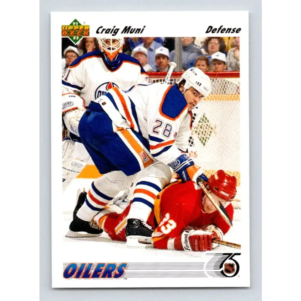 1991-92 Upper Deck #372 Craig Muni NM-MT Edmonton Oilers Hockey Card - Hockey Card Single