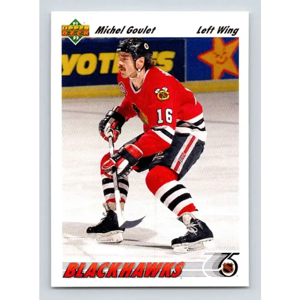 1991-92 Upper Deck #374 Michel Goulet NM-MT Chicago Blackhawks Hockey Card - Hockey Card Single
