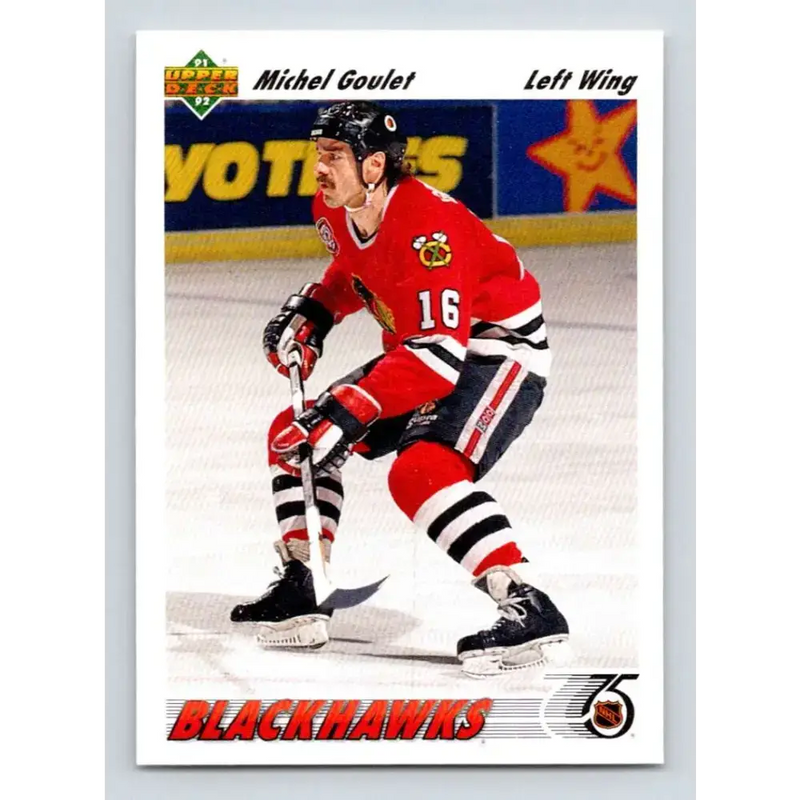 1991-92 Upper Deck #374 Michel Goulet NM-MT Chicago Blackhawks Hockey Card - Hockey Card Single