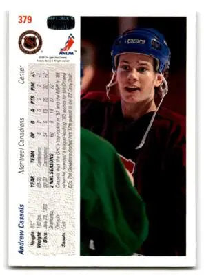 1991-92 Upper Deck #379b Andrew Cassels - Hockey Card Single