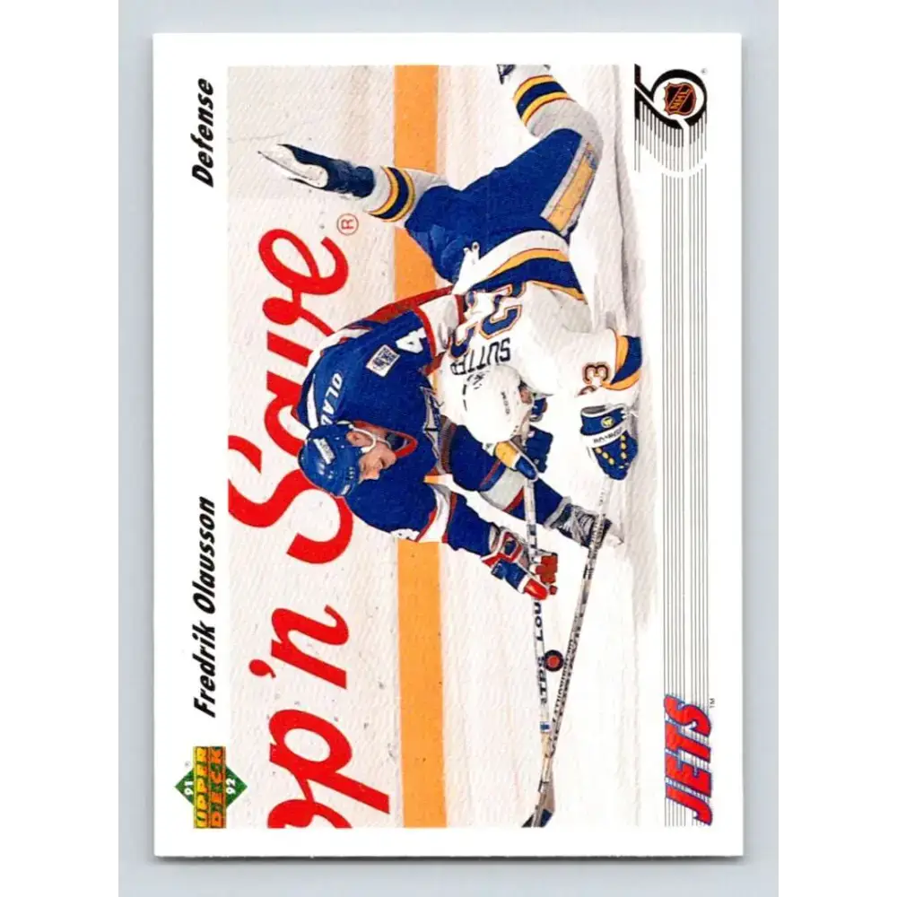 1991-92 Upper Deck #383 Fredrik Olausson NM-MT Winnipeg Jets Hockey Card - Hockey Card Single