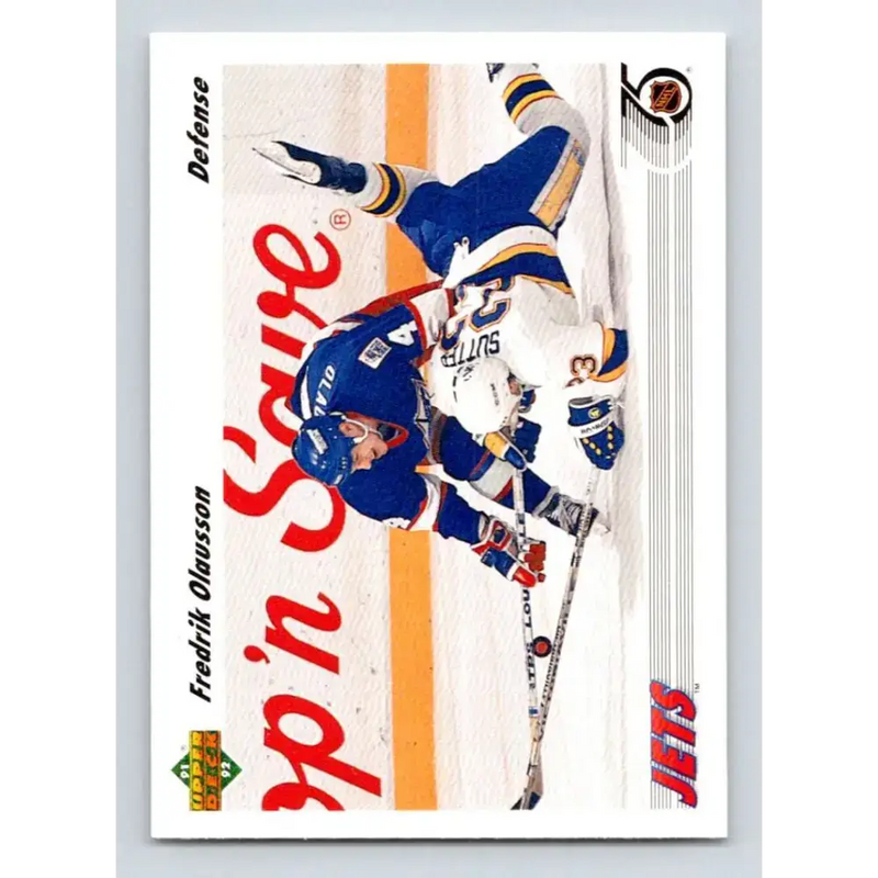 1991-92 Upper Deck #383 Fredrik Olausson NM-MT Winnipeg Jets Hockey Card - Hockey Card Single