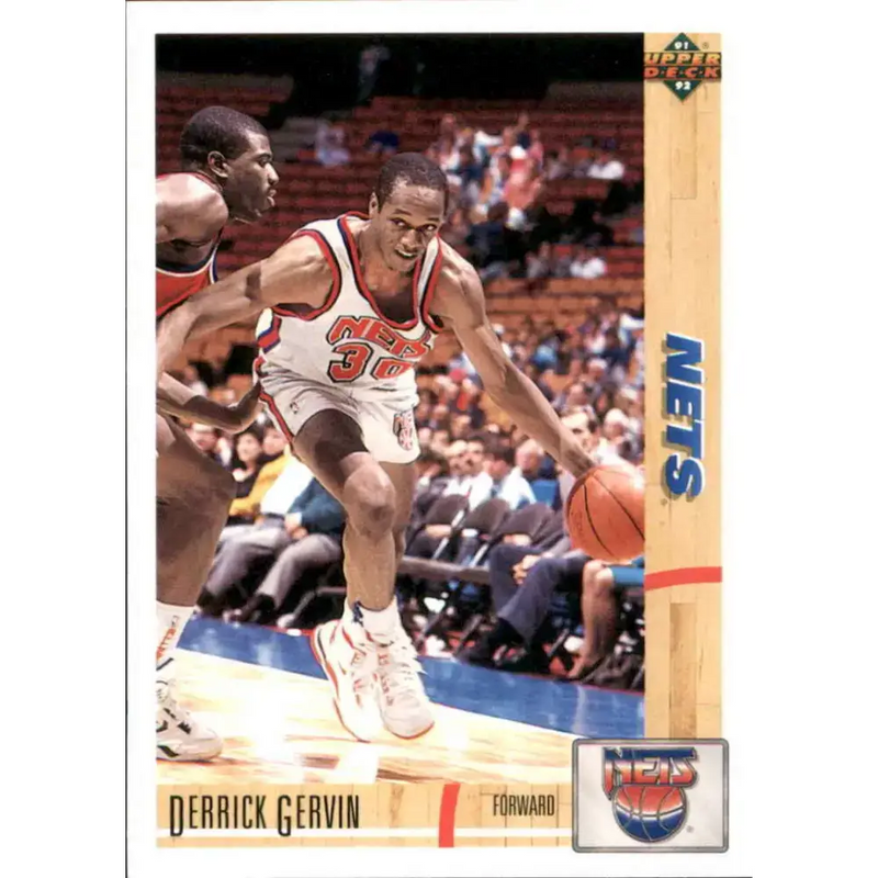 1991-92 Upper Deck #384 Derrick Gervin NM-MT New Jersey Nets Basketball Card - Basketball Card Single