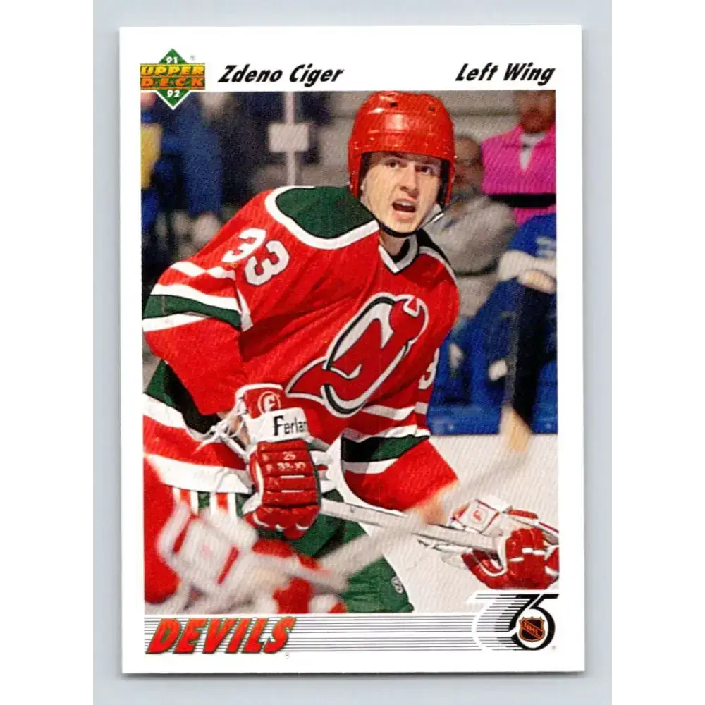 1991-92 Upper Deck #385 Zdeno Ciger NM-MT New Jersey Devils Hockey Card - Hockey Card Single