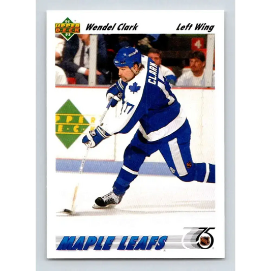 1991-92 Upper Deck #386 Wendel Clark NM-MT Toronto Maple Leafs Hockey Card - Hockey Card Single