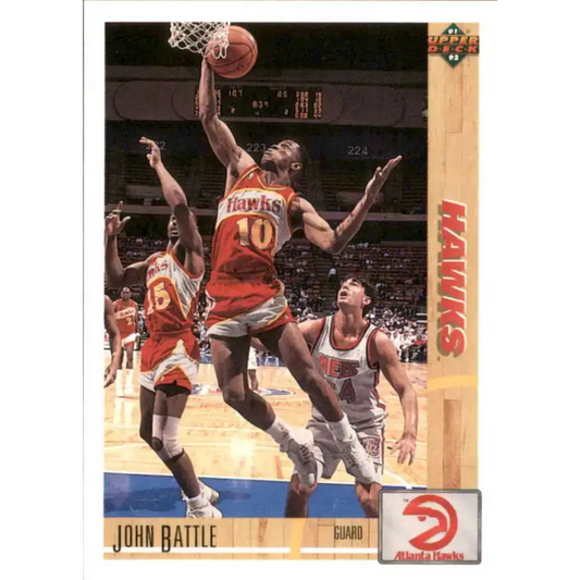 1991-92 Upper Deck #388 John Battle NM-MT Atlanta Hawks Basketball Card - Basketball Card Single