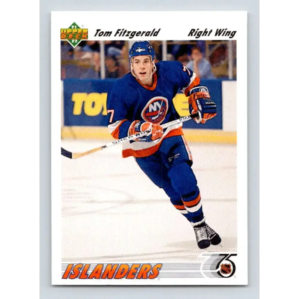 1991-92 Upper Deck #389 Tom Fitzgerald NM-MT New York Islanders Hockey Card - Hockey Card Single