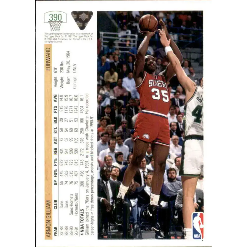 1991-92 Upper Deck #390 Armon Gilliam NM-MT Philadelphia 76ers Basketball Card - Basketball Card Single