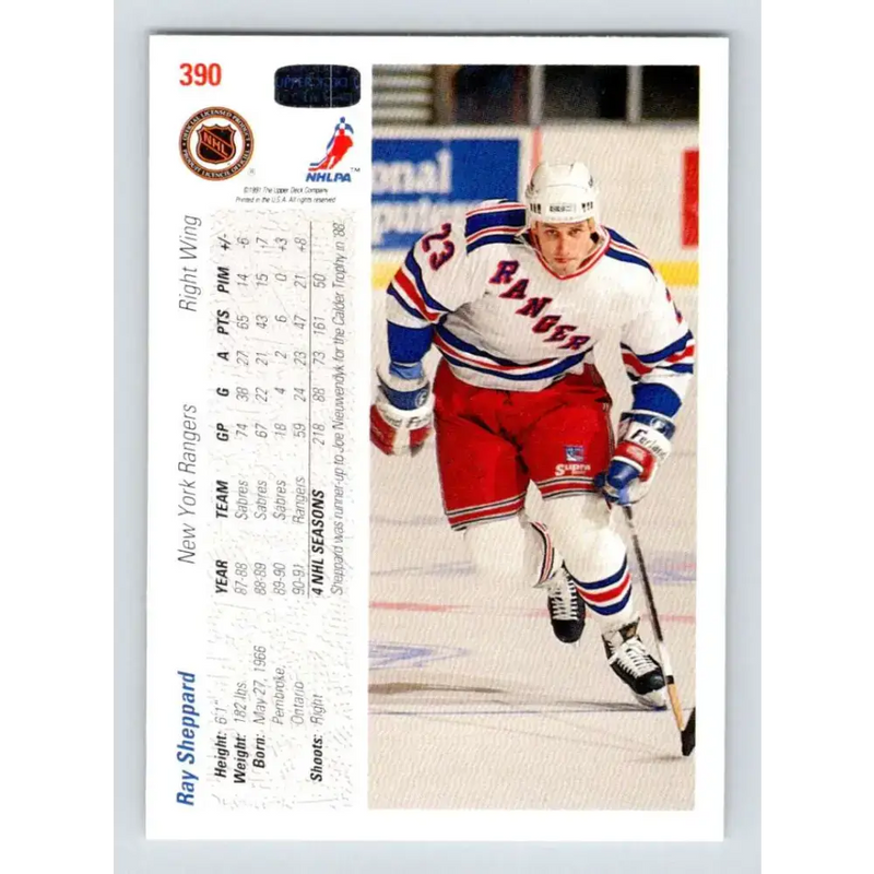1991-92 Upper Deck #390 Ray Sheppard NM-MT Hockey Card - Hockey Card Single