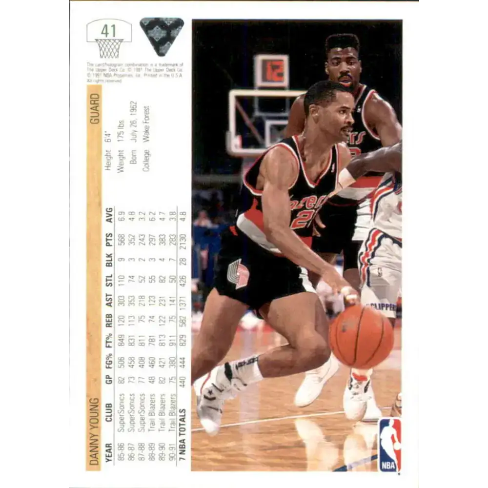 1991-92 Upper Deck #41 Danny Young NM-MT Portland Trail Blazers Basketball Card - Basketball Card Single