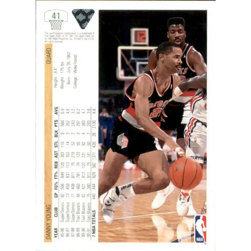 1991-92 Upper Deck #41 Danny Young NM-MT Portland Trail Blazers Basketball Card - Basketball Card Single