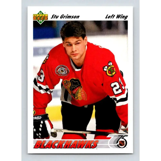 1991-92 Upper Deck #416 Stu Grimson NM-MT RC Rookie Hockey Card - Hockey Card Single