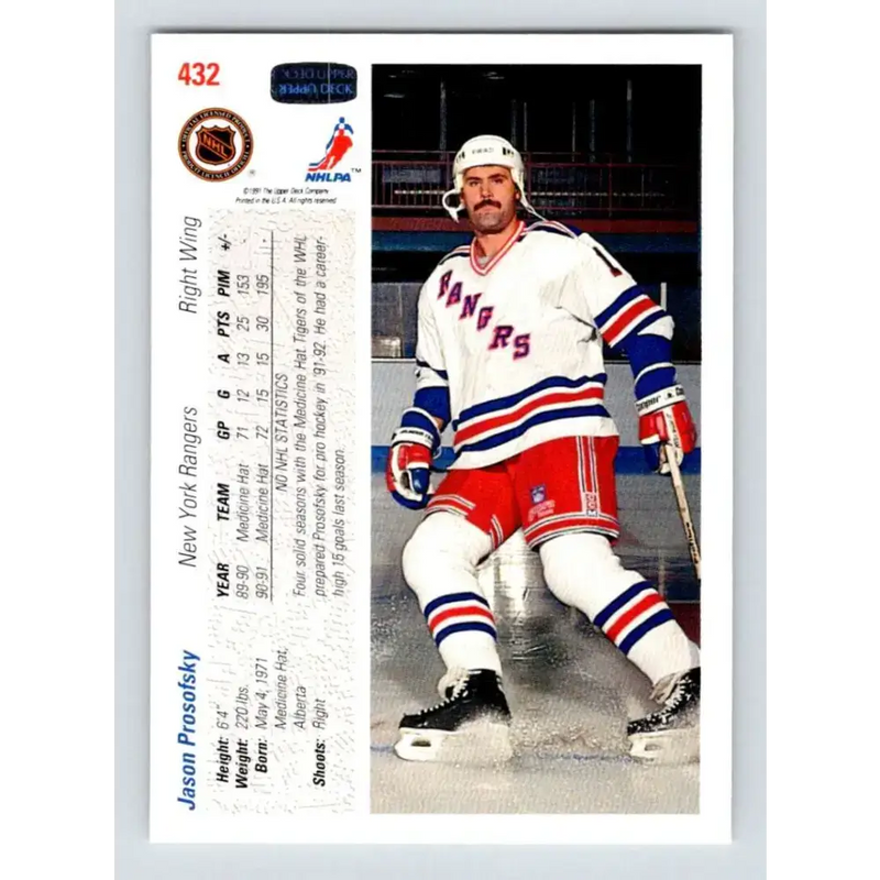 1991-92 Upper Deck #432 Jason Prosofsky NM-MT Hockey Card - Hockey Card Single