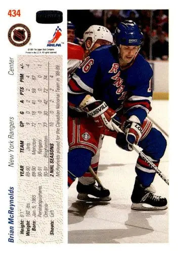 1991-92 Upper Deck Brian McReynolds hockey card with original gloss, cards typically sell