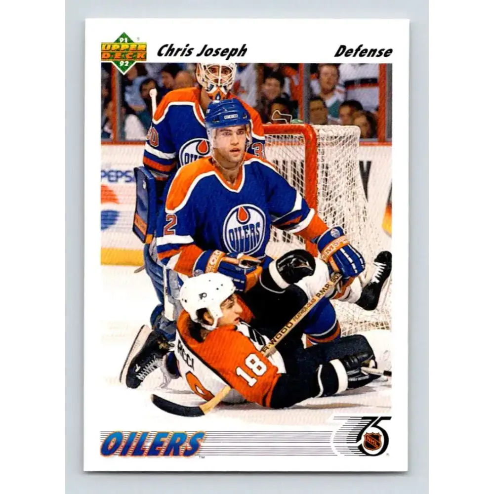 1991-92 Upper Deck #436 Chris Joseph NM-MT Edmonton Oilers Hockey Card - Hockey Card Single