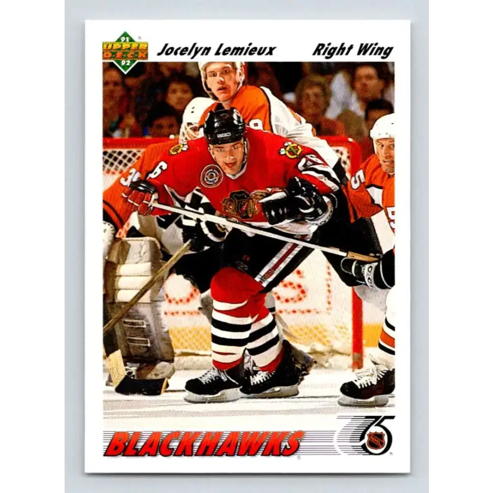 1991-92 Upper Deck #438 Jocelyn Lemieux NM-MT Chicago Blackhawks Hockey Card - Hockey Card Single
