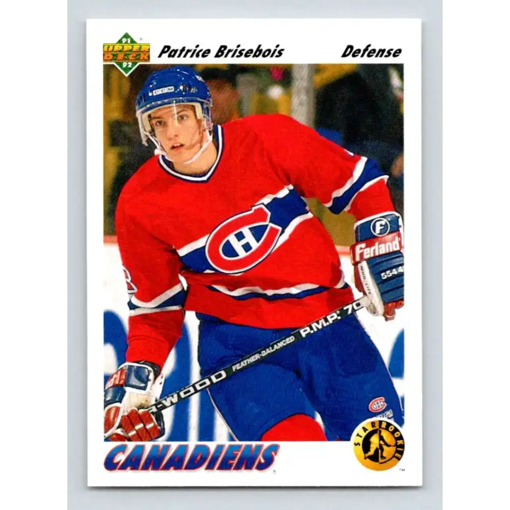 1991-92 Upper Deck #442 Patrice Brisebois NM-MT Montreal Canadiens Hockey Card - Hockey Card Single