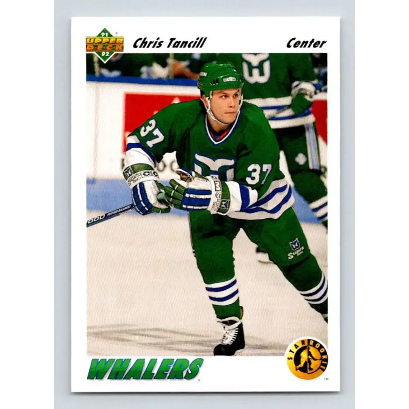 1991-92 Upper Deck #455 Chris Tancill NM-MT RC Rookie Hartford Whalers Hockey Card - Hockey Card Single