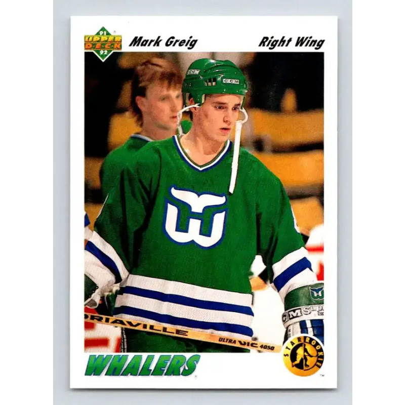 1991-92 Upper Deck #456 Mark Greig SR NM-MT RC Rookie Hartford Whalers Hockey Card - Hockey Card Single