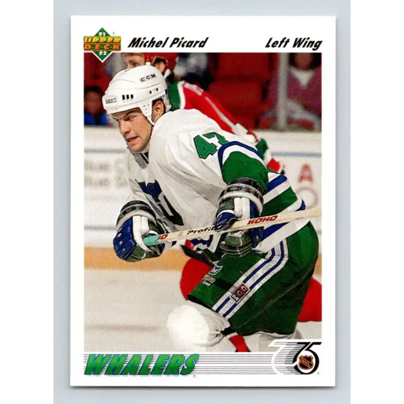 1991-92 Upper Deck #48 Michel Picard NM-MT RC Rookie Hartford Whalers Hockey Card - Hockey Card Single