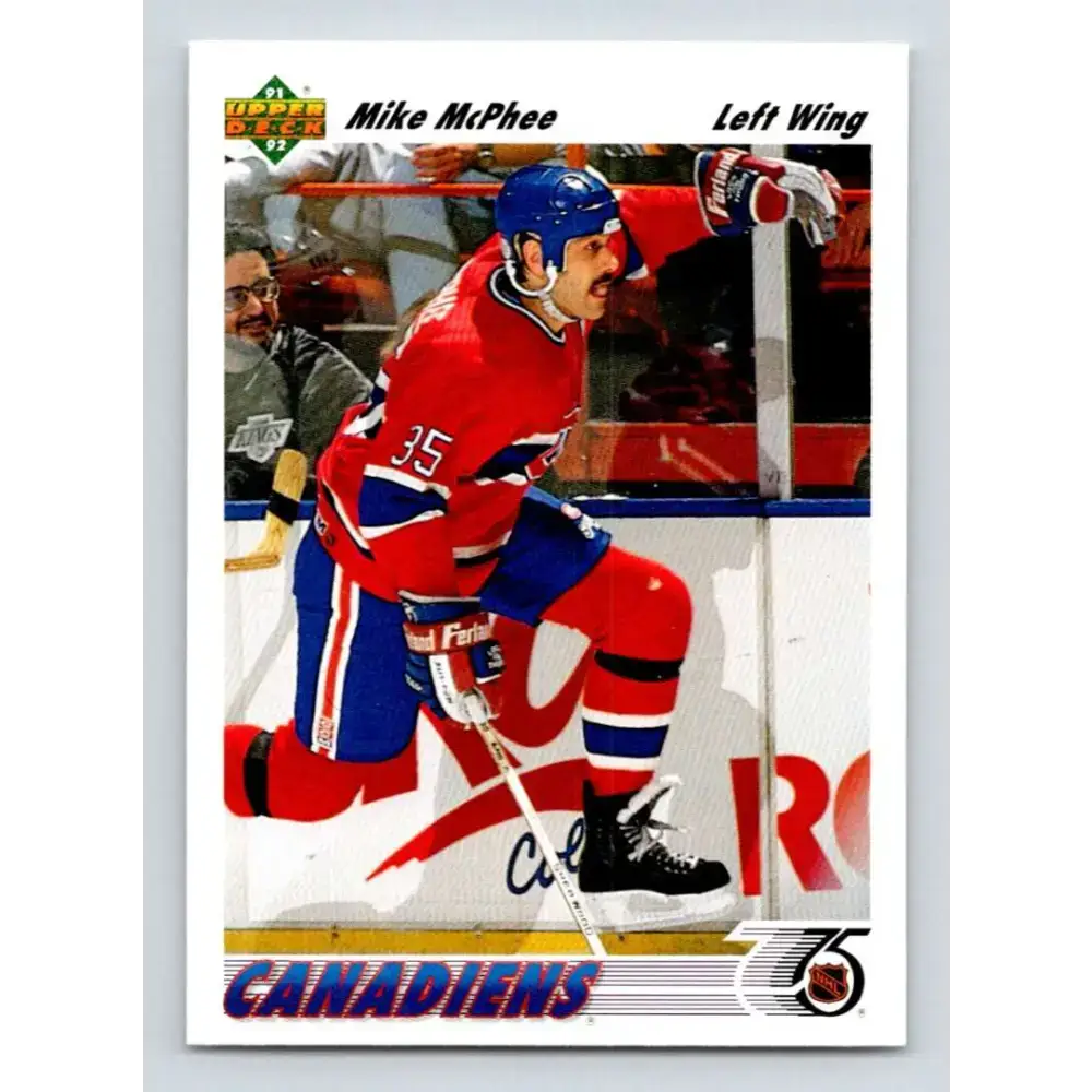 1991-92 Upper Deck #487 Mike McPhee NM-MT Montreal Canadiens Hockey Card - Hockey Card Single