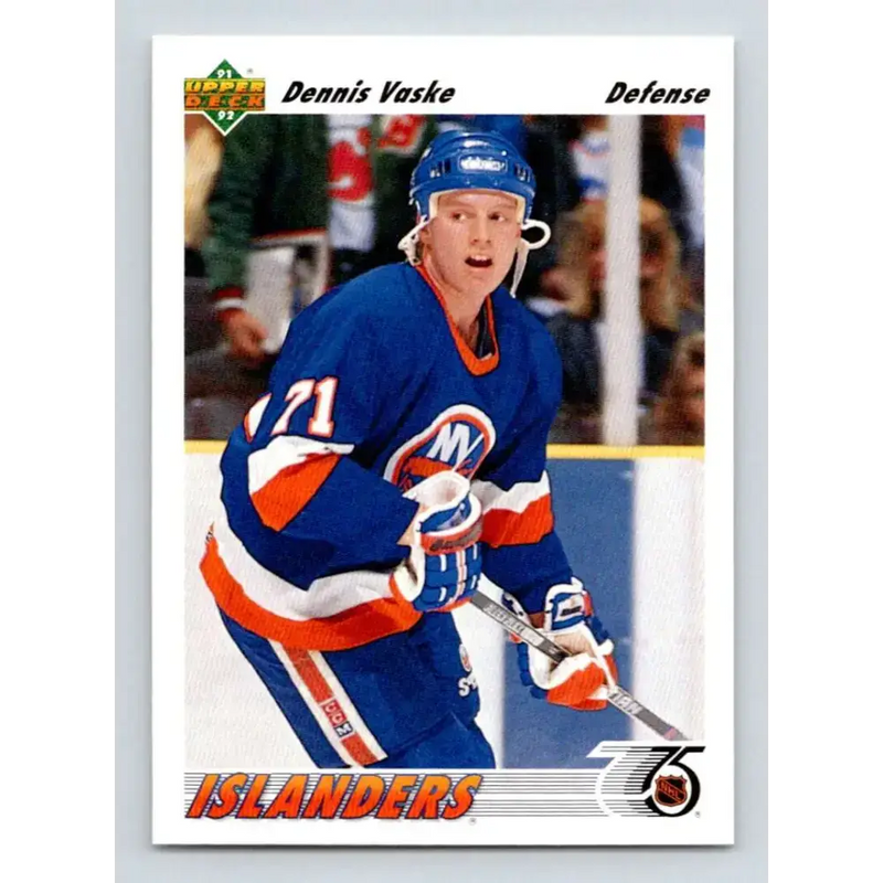 1991-92 Upper Deck #49 Dennis Vaske NM-MT New York Islanders Hockey Card - Hockey Card Single