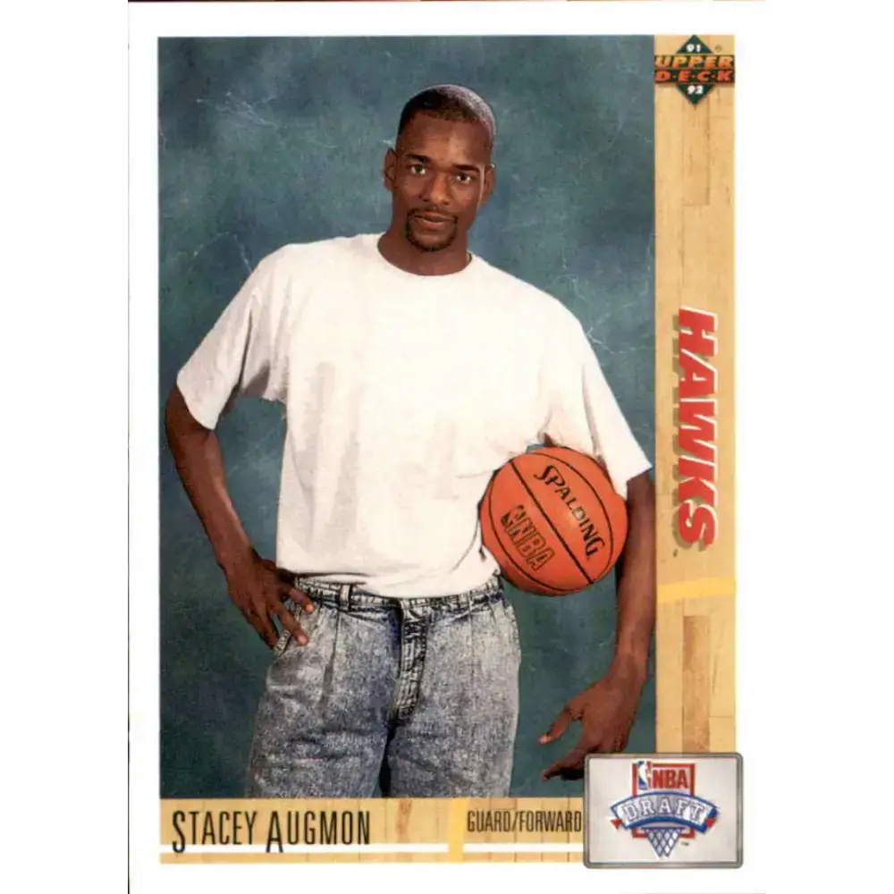 1991-92 Upper Deck #5 Stacey Augmon NM-MT RC Rookie Atlanta Hawks Basketball Card - Basketball Card Single