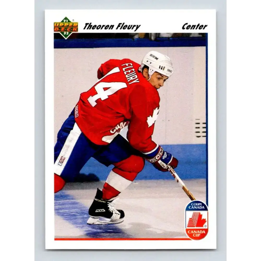 1991-92 Upper Deck #506 Theo Fleury NM-MT Calgary Flames Hockey Card - Hockey Card Single