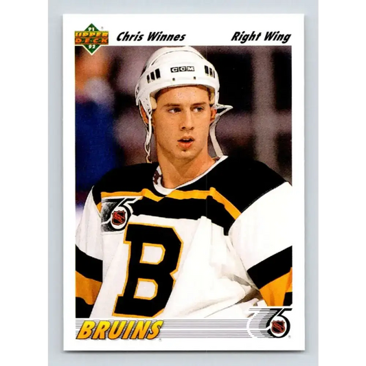 1991-92 Upper Deck #514 Chris Winnes NM-MT RC Rookie Boston Bruins Hockey Card - Hockey Card Single