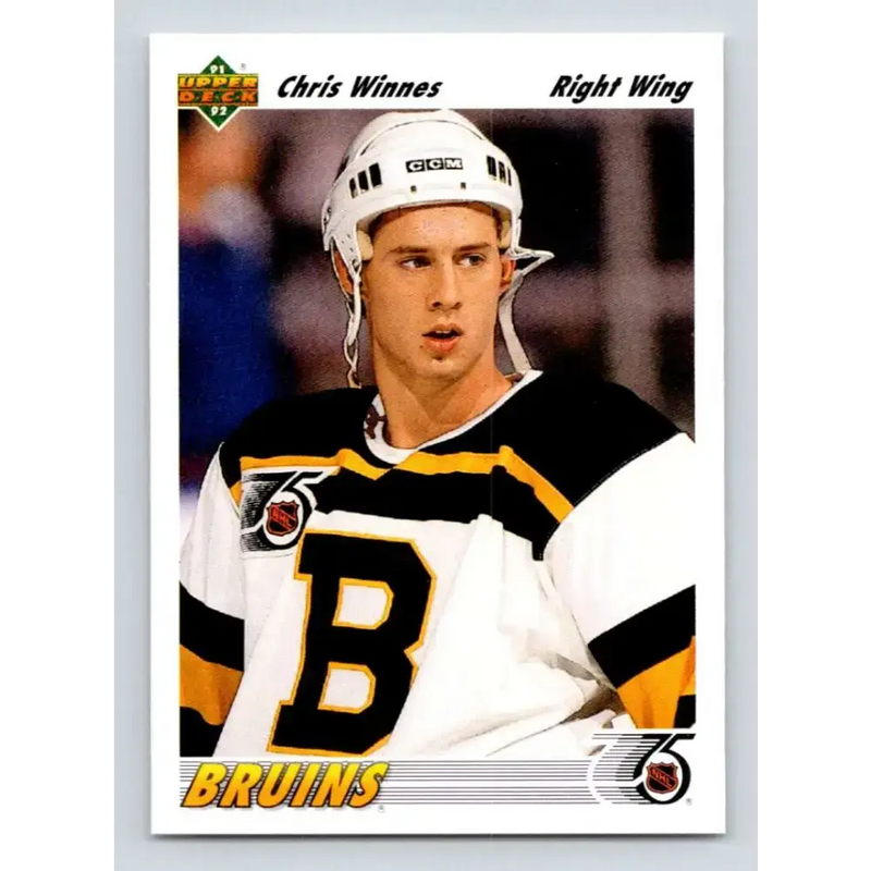 1991-92 Upper Deck #514 Chris Winnes NM-MT RC Rookie Boston Bruins Hockey Card - Hockey Card Single