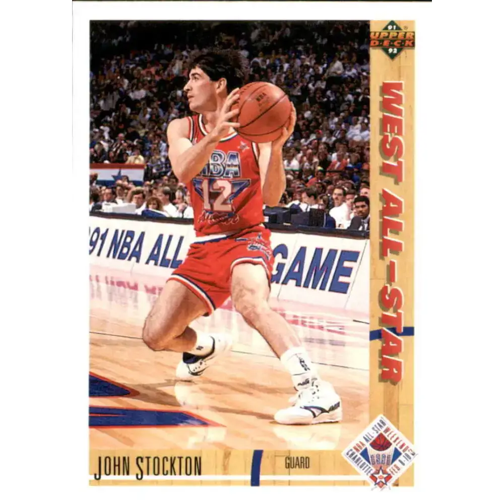 1991-92 Upper Deck #52 John Stockton AS NM-MT Utah Jazz Basketball Card - Basketball Card Single