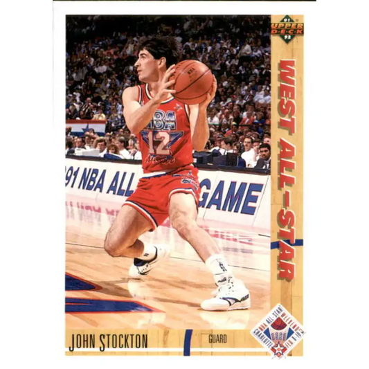 1991-92 Upper Deck #52 John Stockton AS NM-MT Utah Jazz Basketball Card - Basketball Card Single
