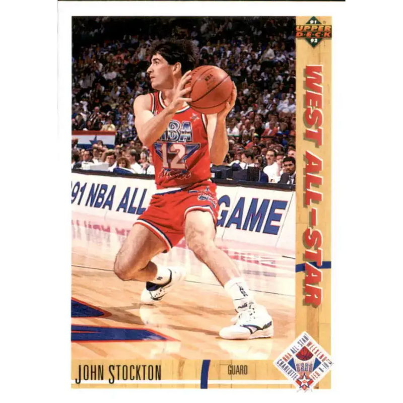 1991-92 Upper Deck #52 John Stockton AS NM-MT Utah Jazz Basketball Card - Basketball Card Single