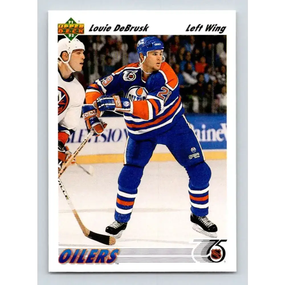 1991-92 Upper Deck #526 Louie DeBrusk NM-MT Edmonton Oilers Hockey Card - Hockey Card Single